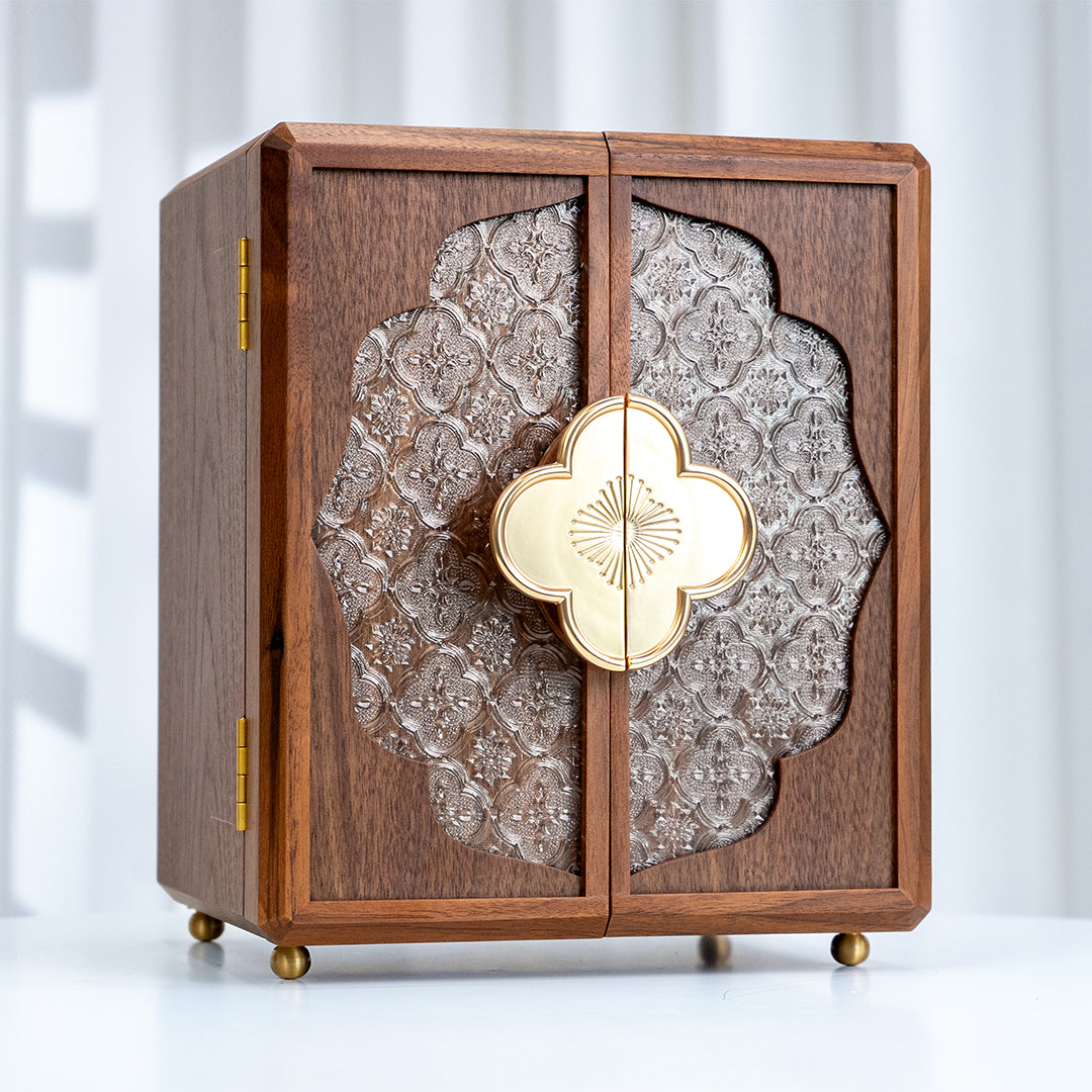 Walnut wood Jewelry Box with 5 drawers