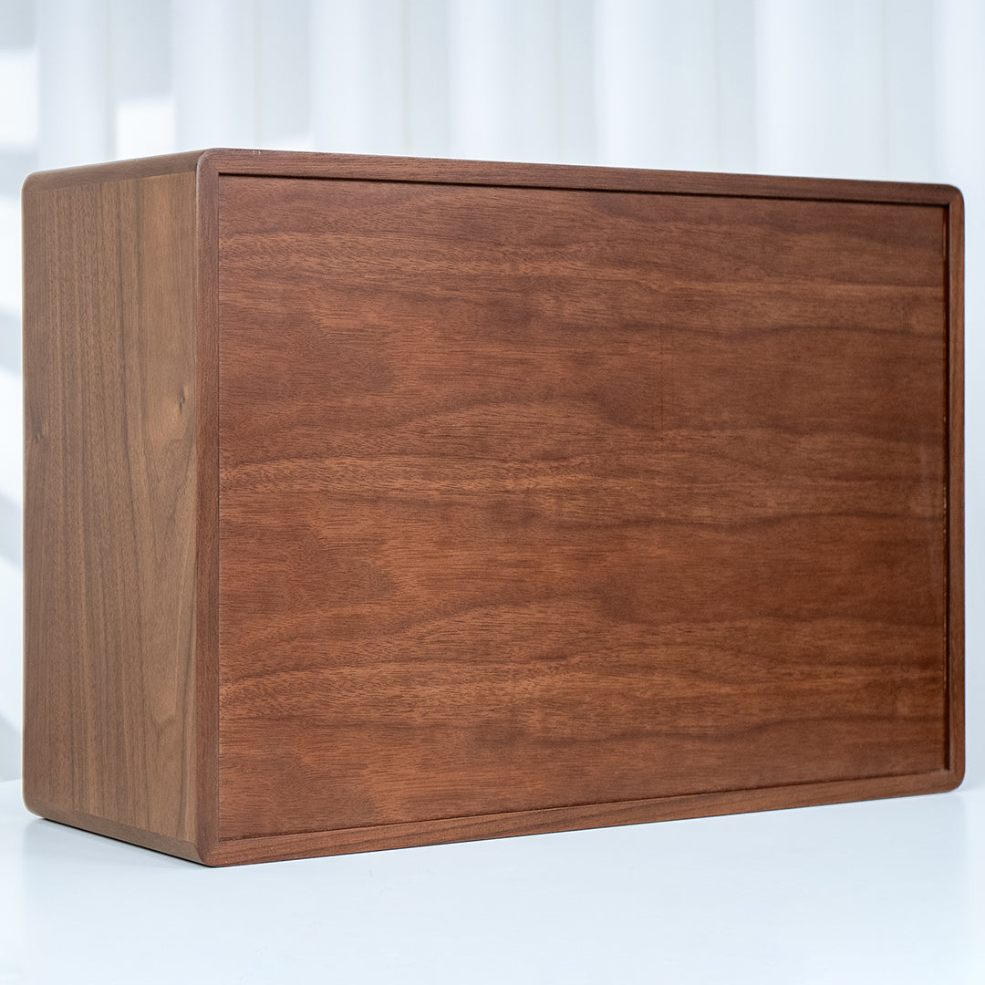 Dining Room Desk 2-Layer Cabinet with Glass Door
