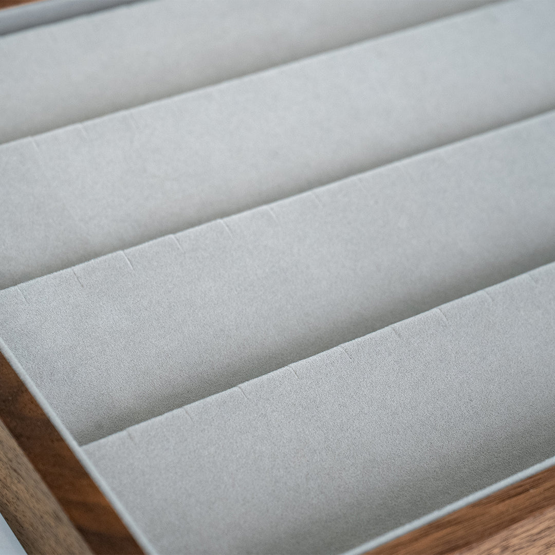 Solid Walnut Jewelry Box with Top Glass Lid