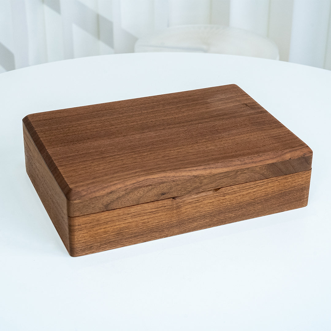 Custom Lockable Walnut Wooden Jewelry Box