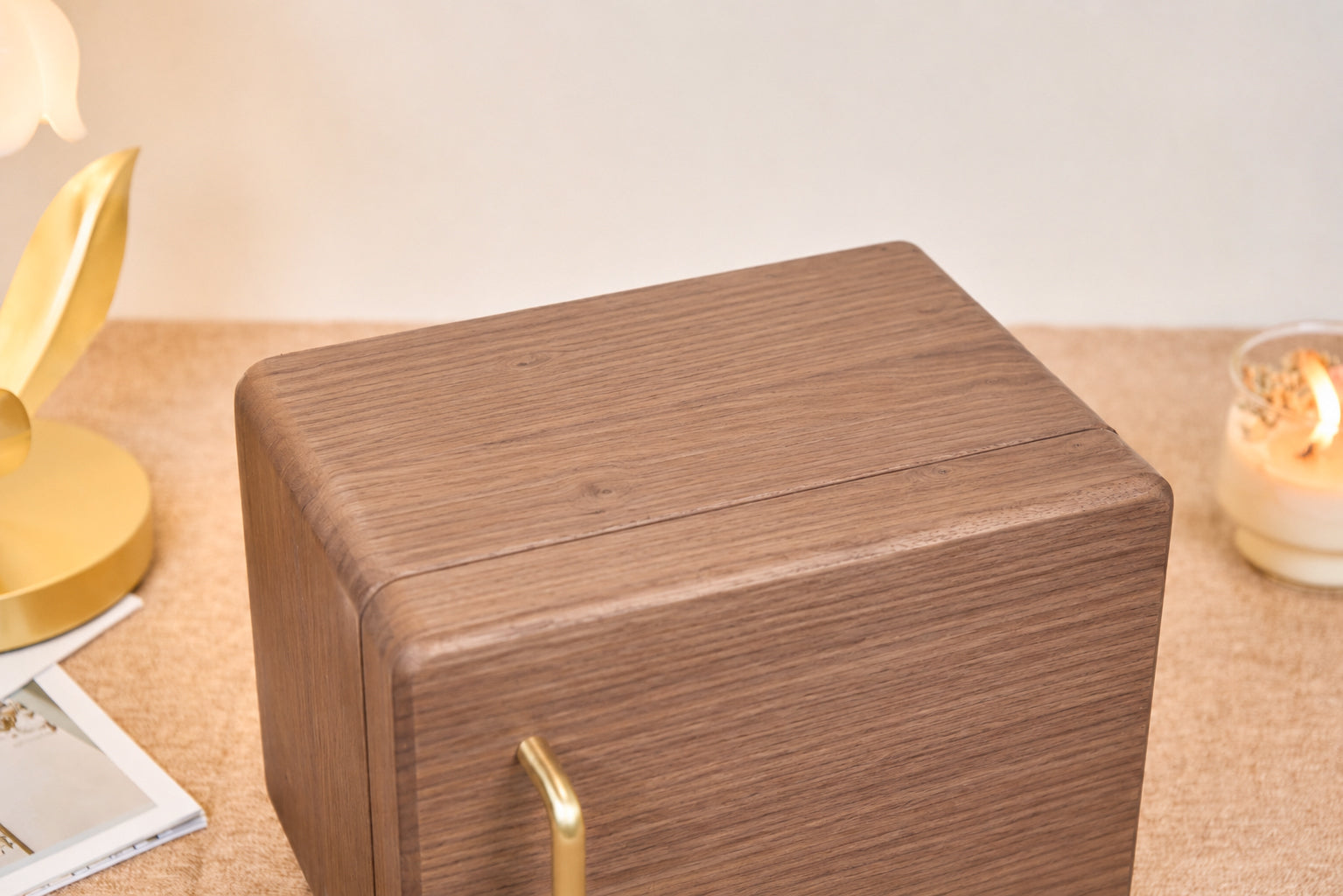 Personalized Walnut Jewelry Cabinet with 4 Drawers & Hooks 9