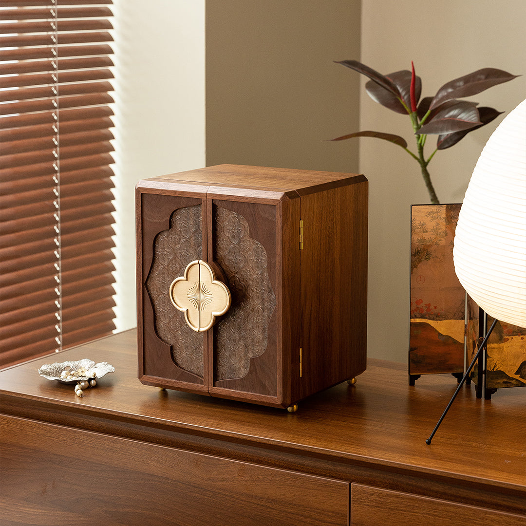 Walnut wood Jewelry Box with 5 drawers