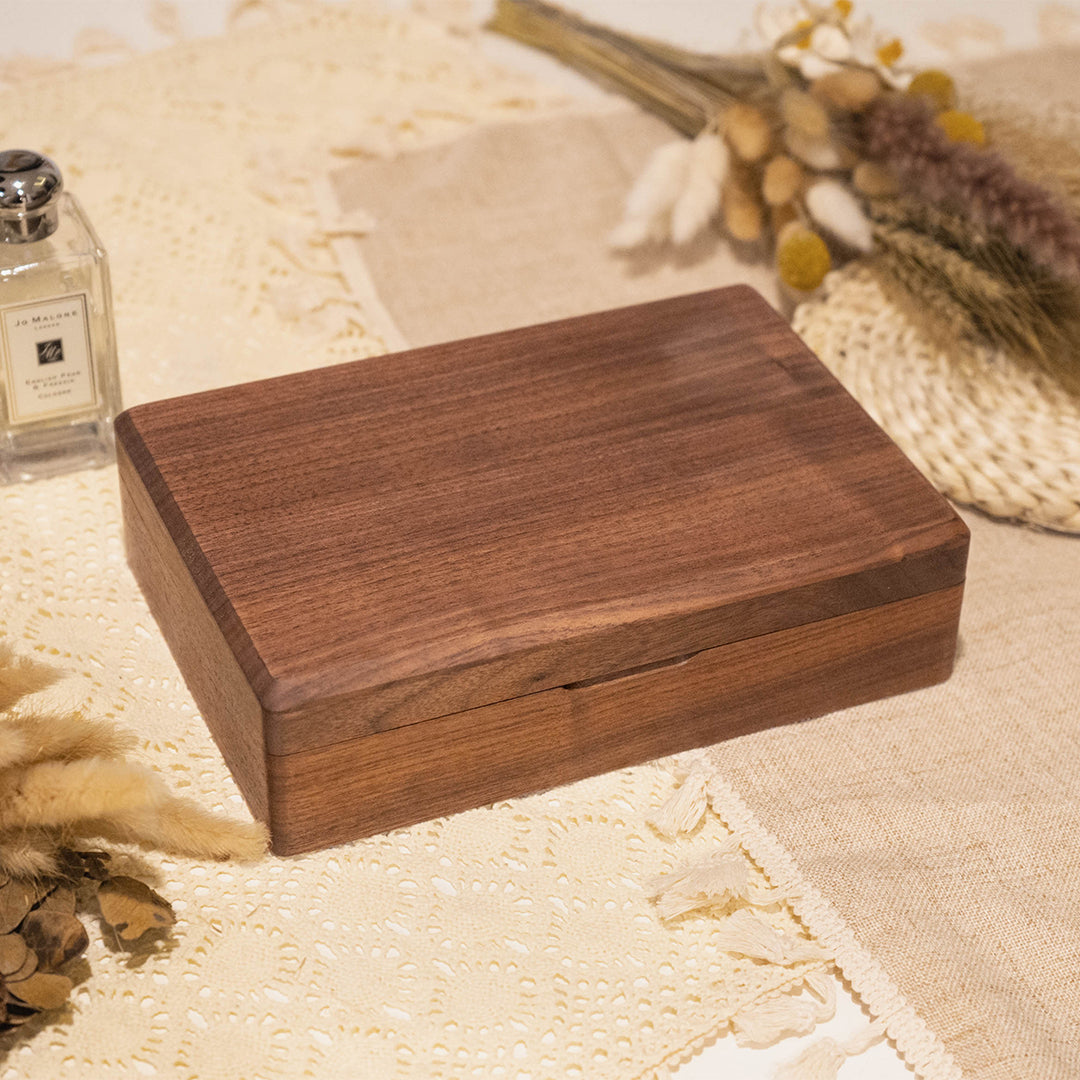 Custom Lockable Walnut Wooden Jewelry Box