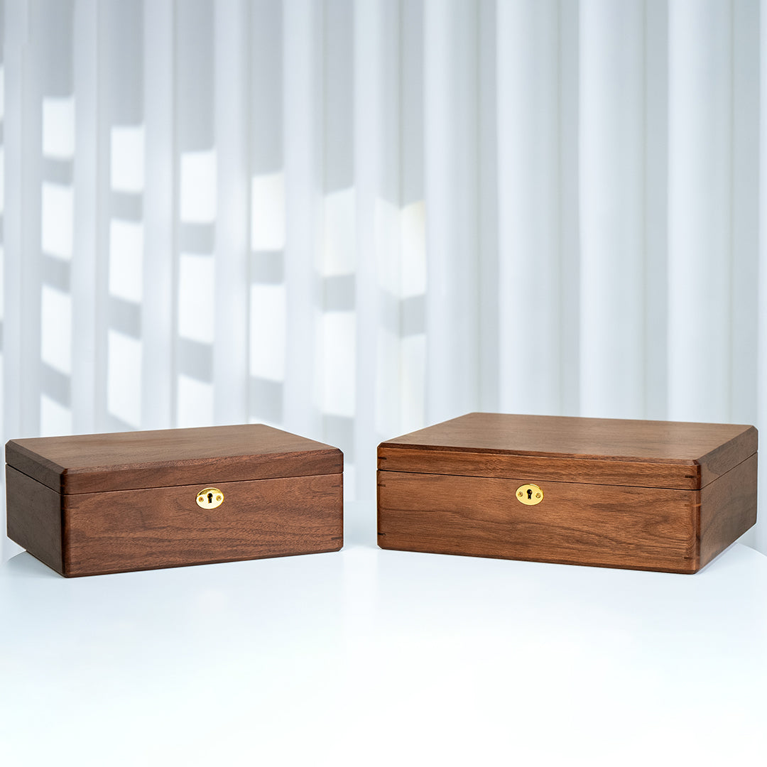 Personalized Lockable Walnut Wood Jewelry Box