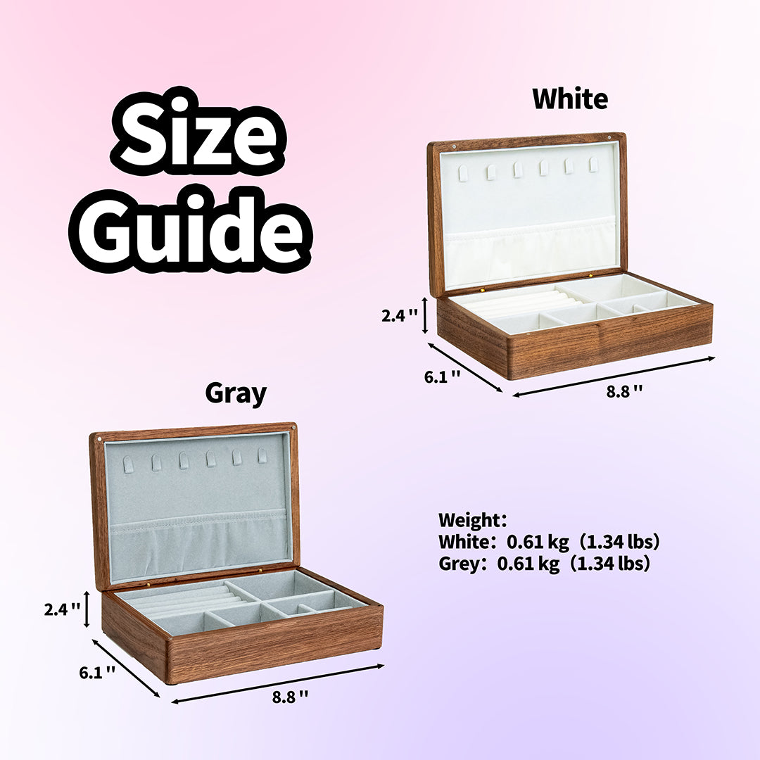 Custom Lockable Walnut Wooden Jewelry Box