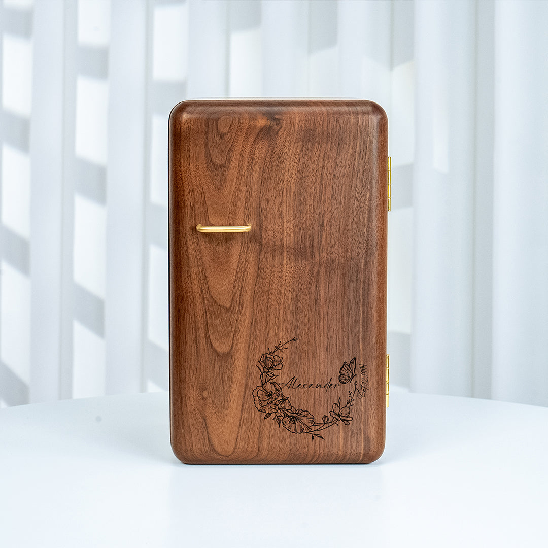 Personalized Walnut Wood Jewelry Box with Multiple Drawers