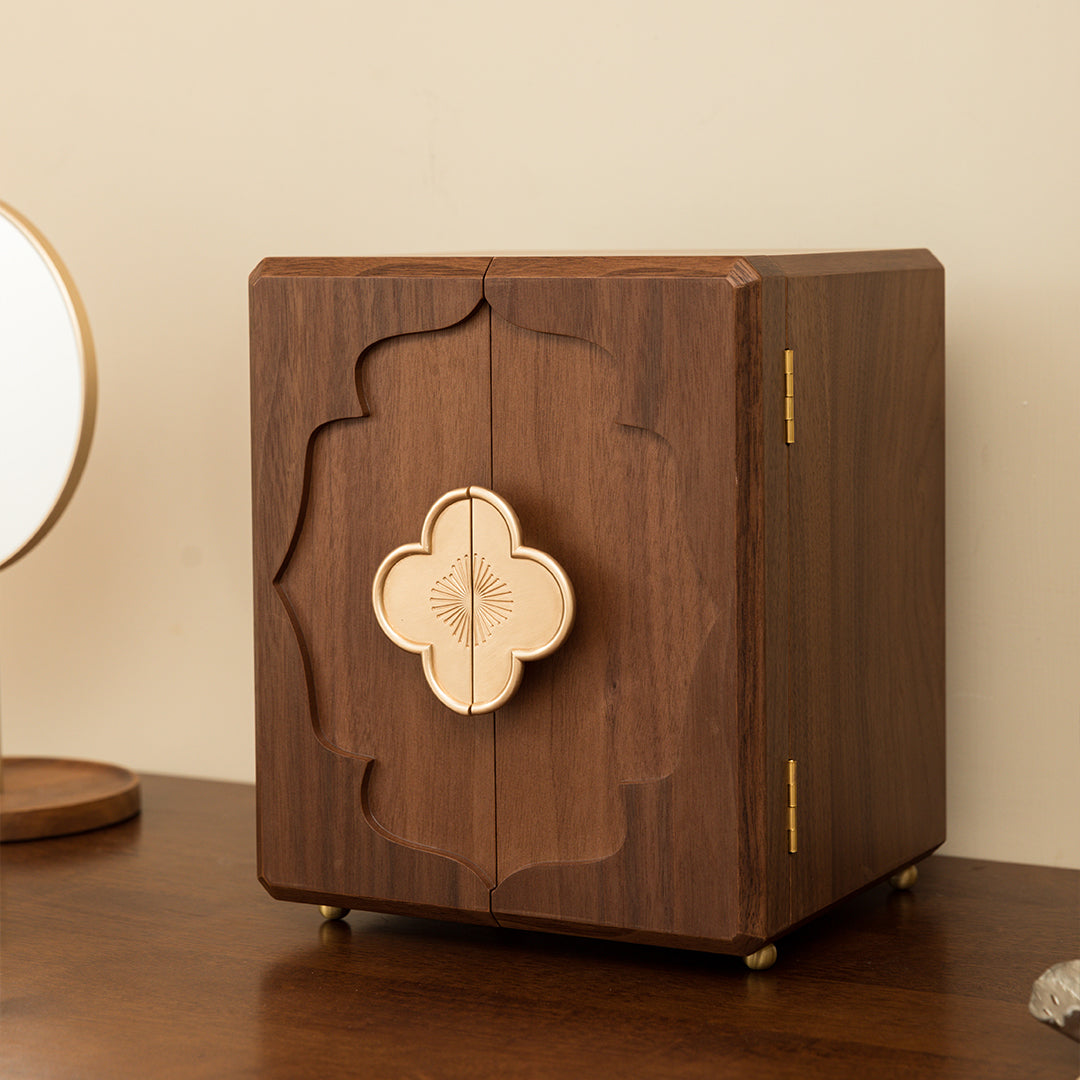 Walnut wood Jewelry Box with 5 drawers