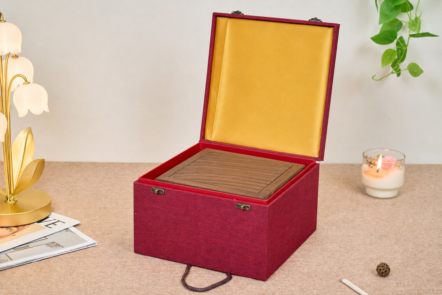 4-Drawer Walnut Jewelry Box with Ring, Watch & Earring Trays 16